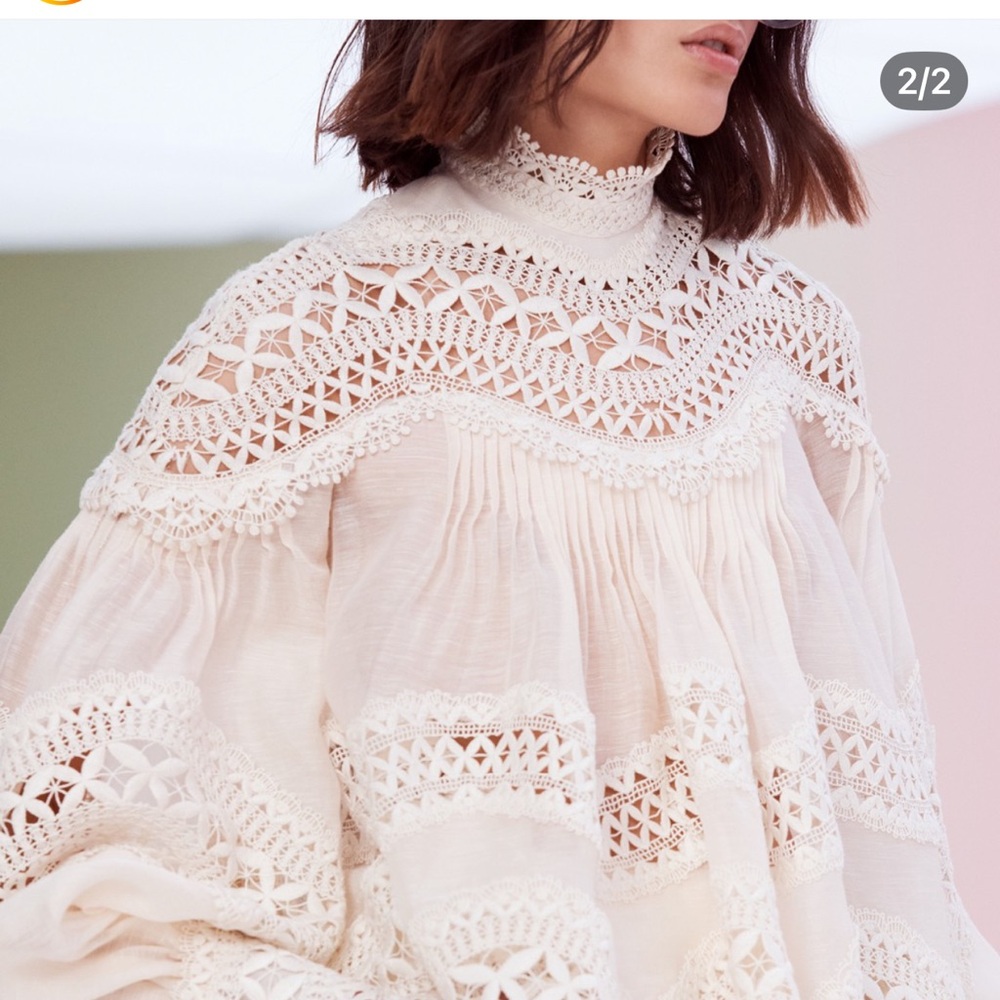 Elegant White Lace Women's Top - Picture 2 of 3